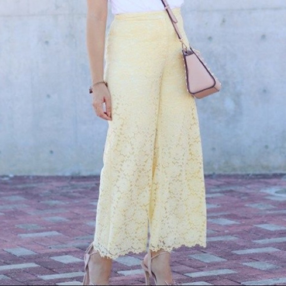 Rachel Parcell Lace Crop Wide Leg Pants